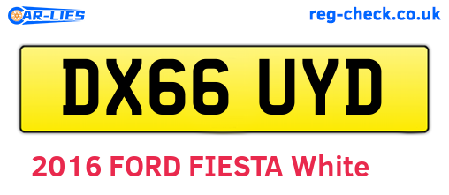 DX66UYD are the vehicle registration plates.