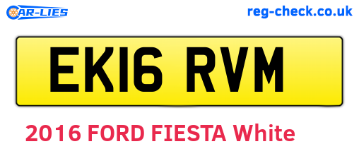 EK16RVM are the vehicle registration plates.