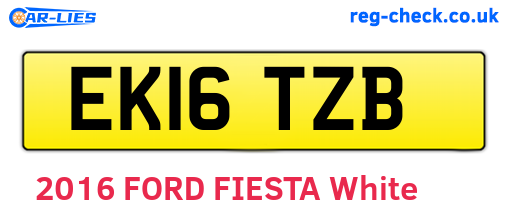EK16TZB are the vehicle registration plates.