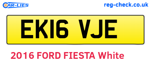 EK16VJE are the vehicle registration plates.