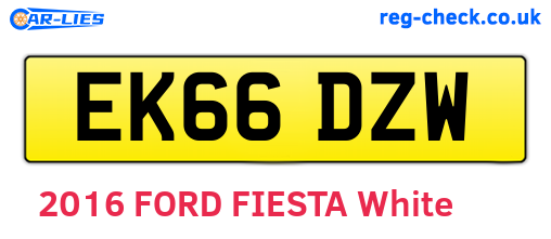 EK66DZW are the vehicle registration plates.