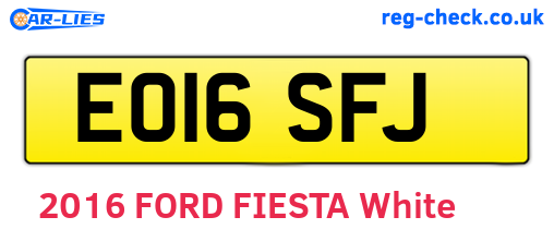 EO16SFJ are the vehicle registration plates.