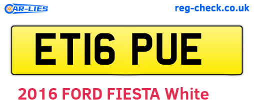 ET16PUE are the vehicle registration plates.