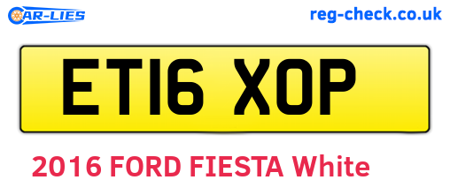 ET16XOP are the vehicle registration plates.