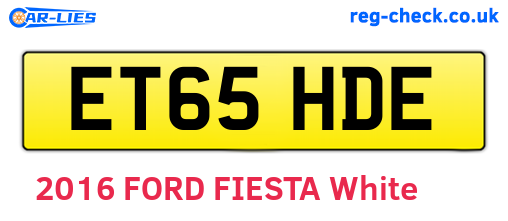 ET65HDE are the vehicle registration plates.