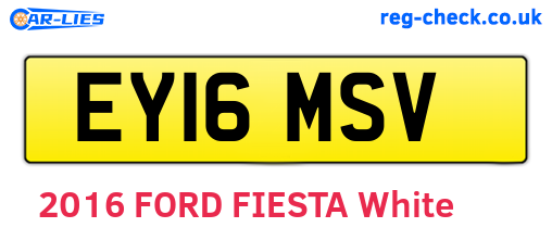 EY16MSV are the vehicle registration plates.