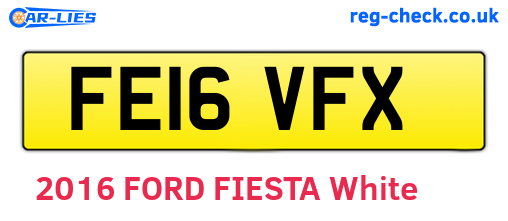 FE16VFX are the vehicle registration plates.
