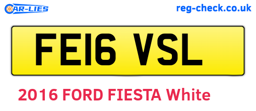 FE16VSL are the vehicle registration plates.