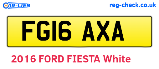 FG16AXA are the vehicle registration plates.
