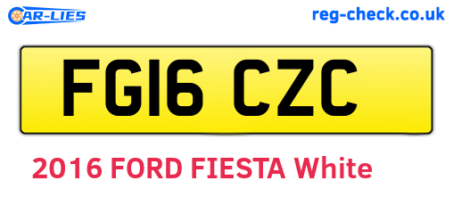FG16CZC are the vehicle registration plates.