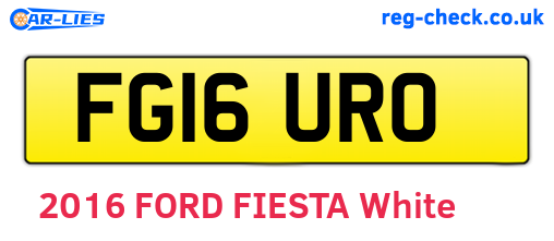 FG16URO are the vehicle registration plates.