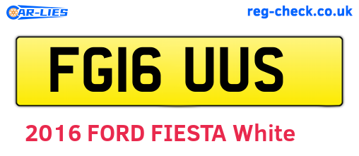 FG16UUS are the vehicle registration plates.