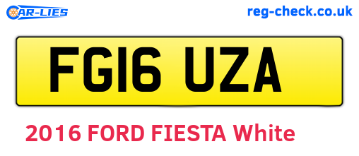 FG16UZA are the vehicle registration plates.