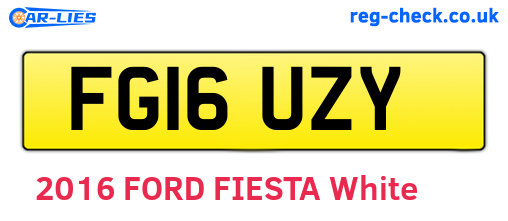 FG16UZY are the vehicle registration plates.