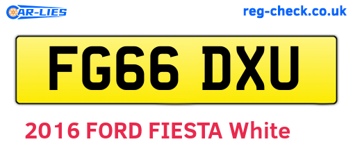 FG66DXU are the vehicle registration plates.
