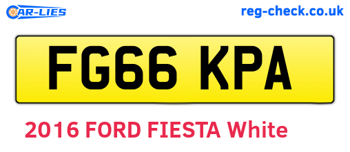 FG66KPA are the vehicle registration plates.