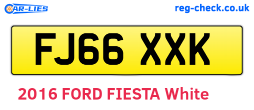 FJ66XXK are the vehicle registration plates.