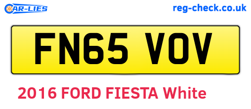 FN65VOV are the vehicle registration plates.
