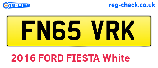 FN65VRK are the vehicle registration plates.