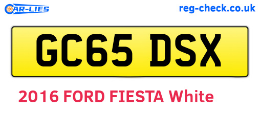 GC65DSX are the vehicle registration plates.