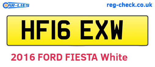 HF16EXW are the vehicle registration plates.