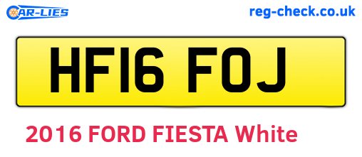 HF16FOJ are the vehicle registration plates.