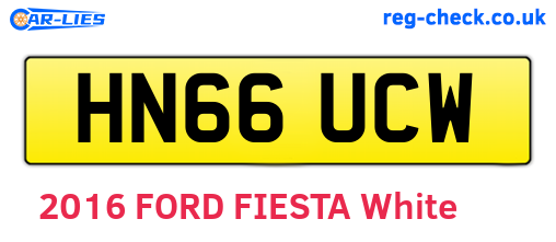 HN66UCW are the vehicle registration plates.