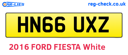 HN66UXZ are the vehicle registration plates.