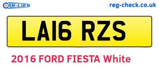 LA16RZS are the vehicle registration plates.