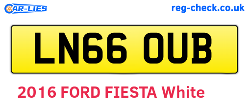 LN66OUB are the vehicle registration plates.