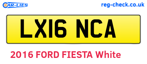 LX16NCA are the vehicle registration plates.