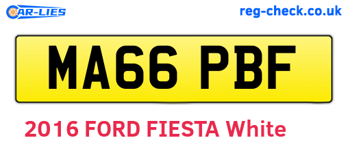 MA66PBF are the vehicle registration plates.