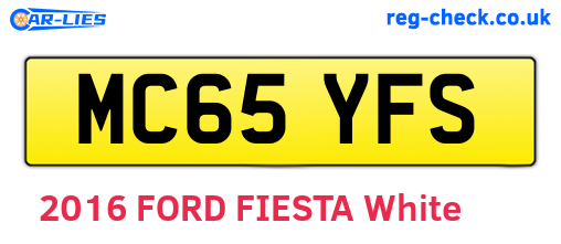 MC65YFS are the vehicle registration plates.