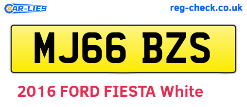 MJ66BZS are the vehicle registration plates.