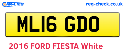 ML16GDO are the vehicle registration plates.
