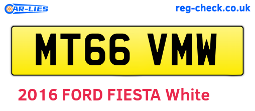 MT66VMW are the vehicle registration plates.