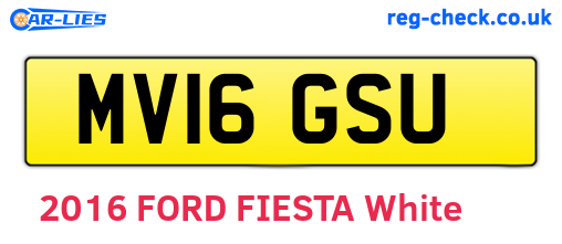 MV16GSU are the vehicle registration plates.