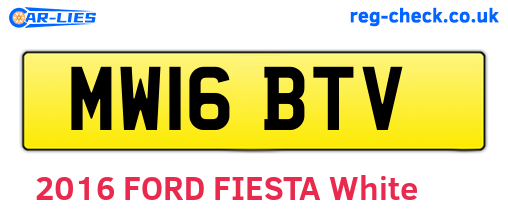 MW16BTV are the vehicle registration plates.