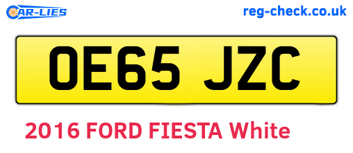 OE65JZC are the vehicle registration plates.