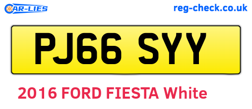 PJ66SYY are the vehicle registration plates.