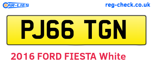 PJ66TGN are the vehicle registration plates.