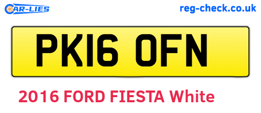PK16OFN are the vehicle registration plates.