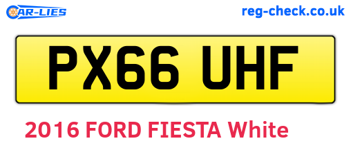 PX66UHF are the vehicle registration plates.