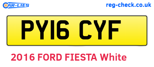 PY16CYF are the vehicle registration plates.