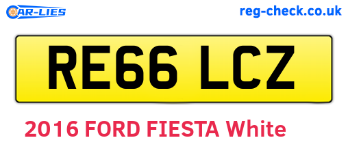 RE66LCZ are the vehicle registration plates.
