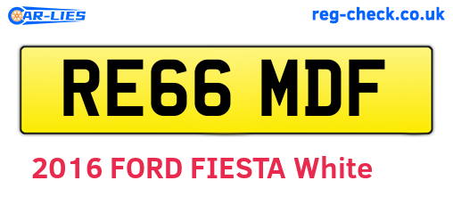 RE66MDF are the vehicle registration plates.