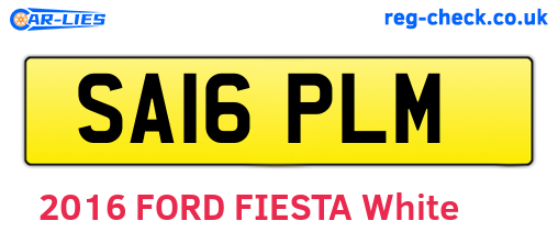 SA16PLM are the vehicle registration plates.