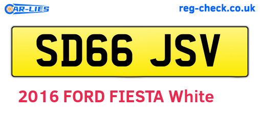 SD66JSV are the vehicle registration plates.