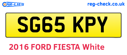 SG65KPY are the vehicle registration plates.