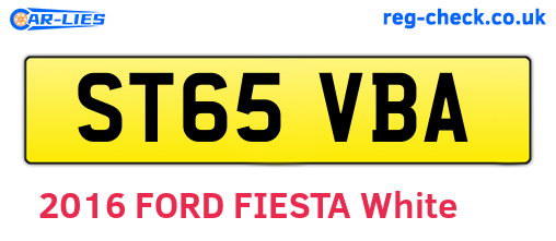 ST65VBA are the vehicle registration plates.